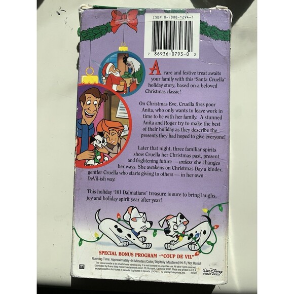 101 DALMATIANS CHRISTMAS (VHS) 1998 Retro Movie Night 60's Disney G Rated Fun - Picture 4 of 5